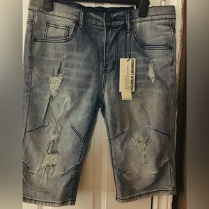 NWT blue cult denim shorts men size 28 comfort stretch